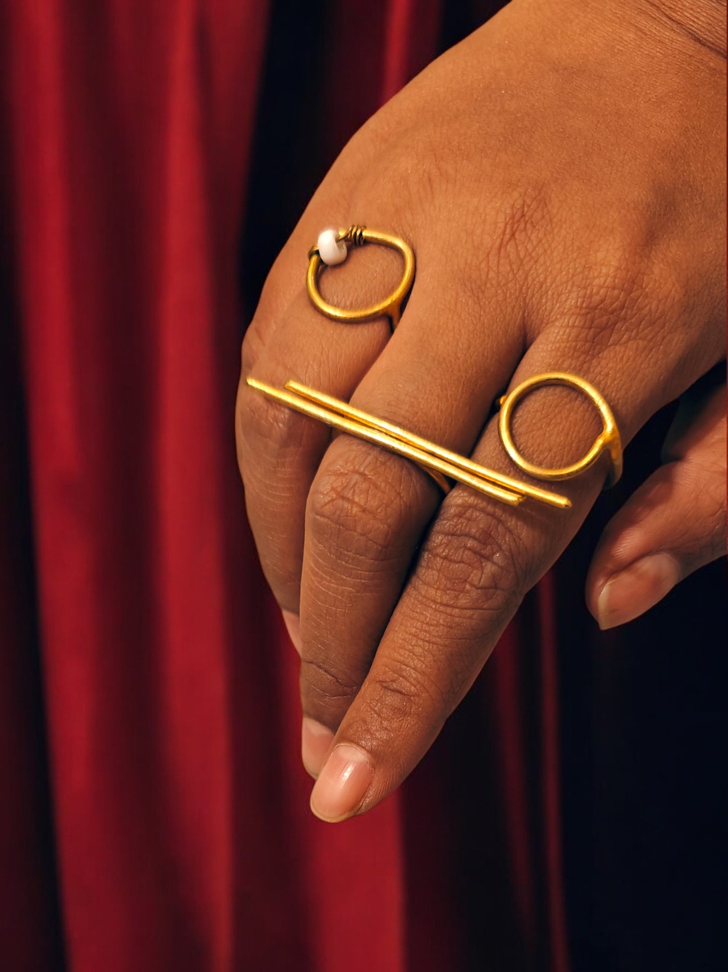 korean-minimalist-brass-ring-set