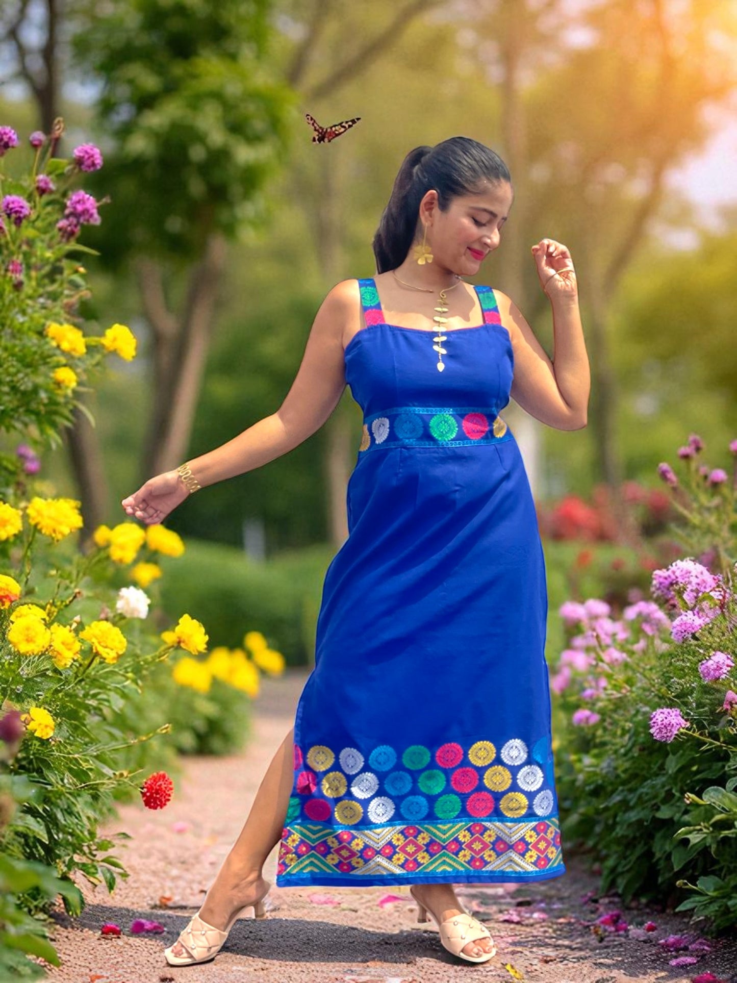 Nilabja Assamese Cotton Dress Coord Set