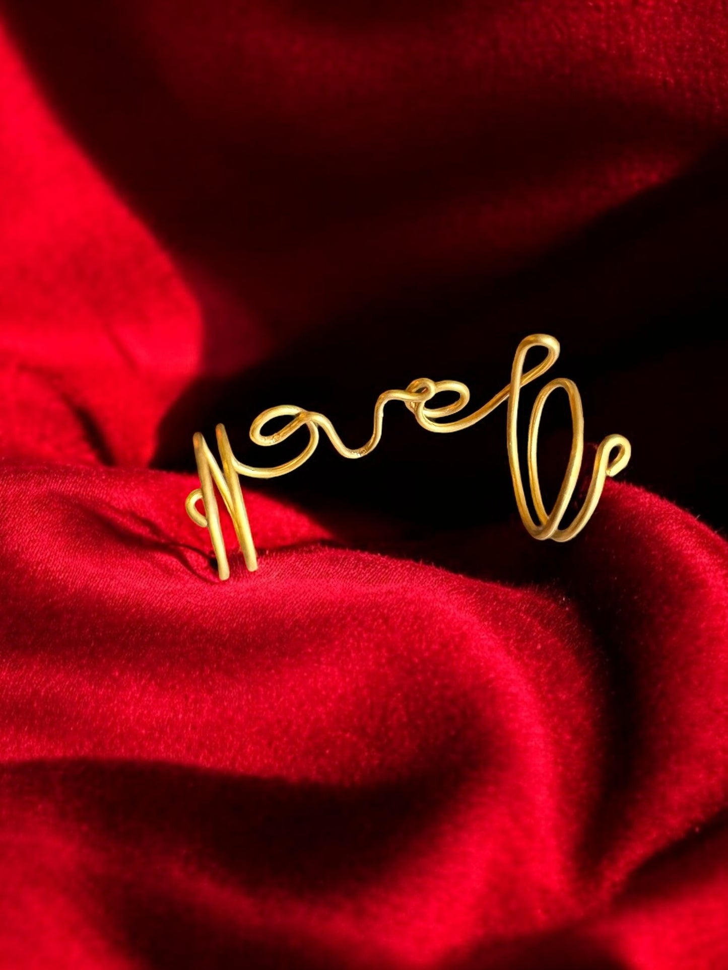 LOVE Brass Double Ring