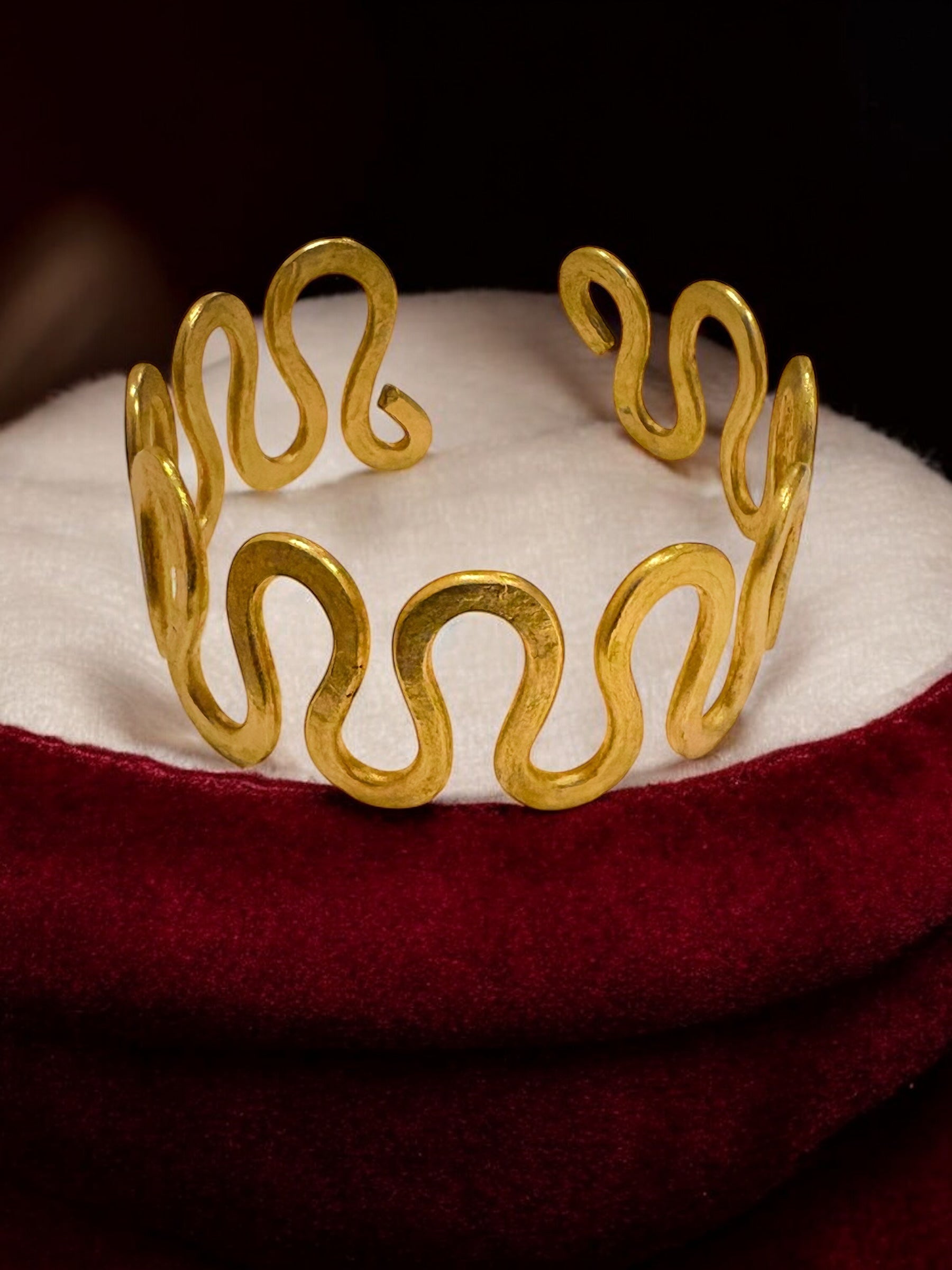 Waves of Life Brass Bracelet