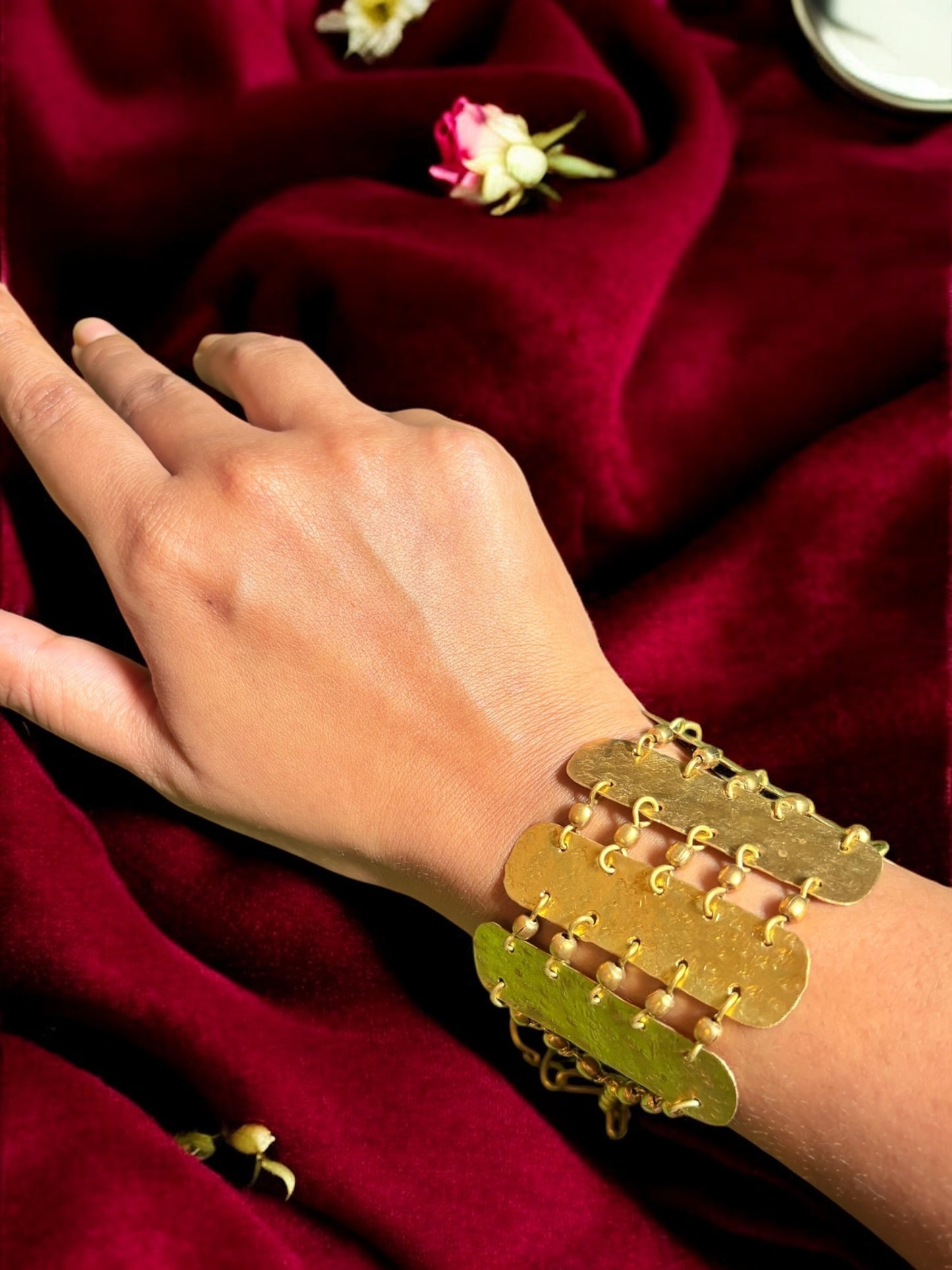 Chandni Brass Chained Bracelet