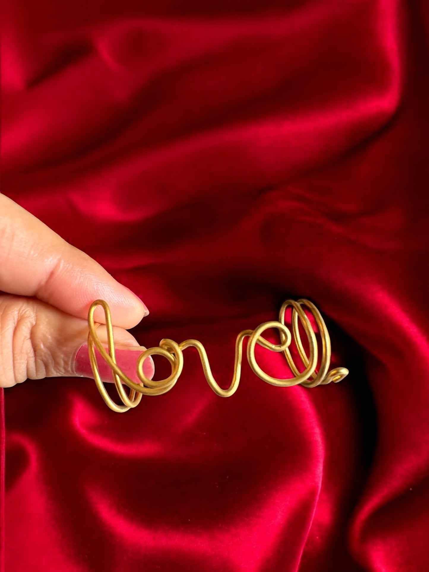 LOVE Brass Double Ring