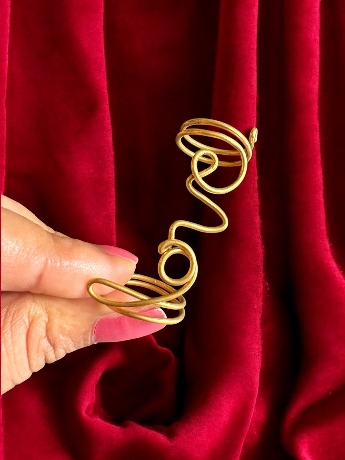 LOVE Brass Double Ring