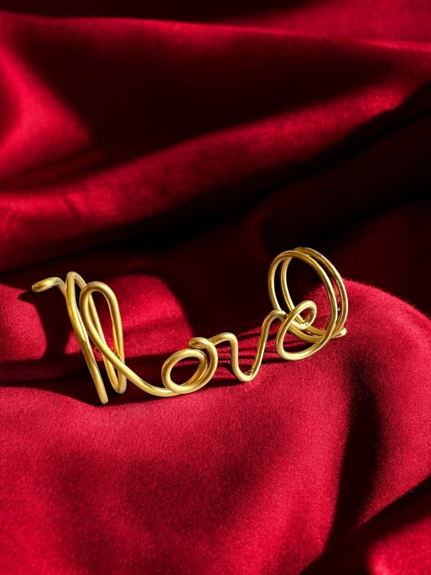 LOVE Brass Double Ring