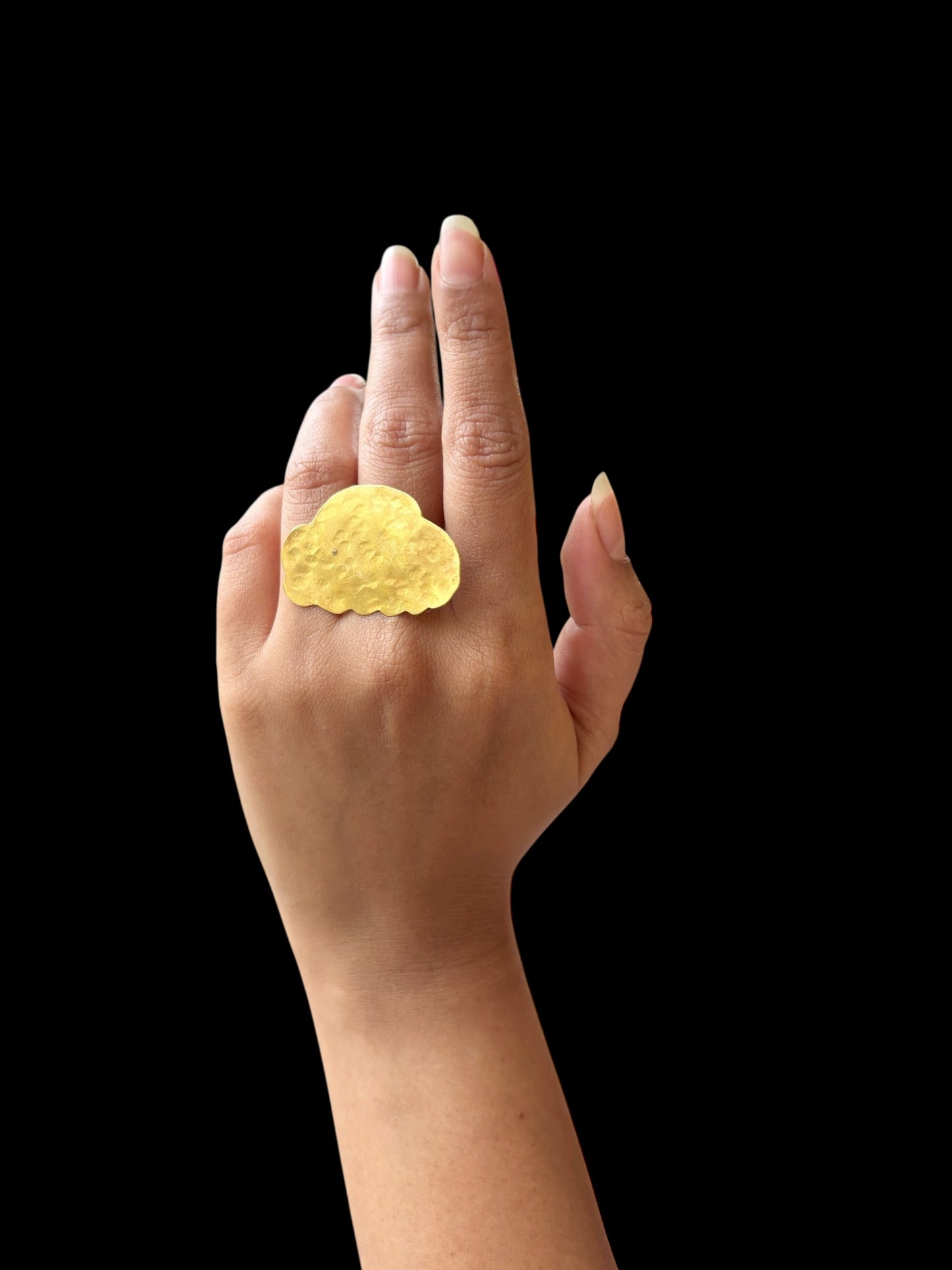 Rain Clouds Brass Ring