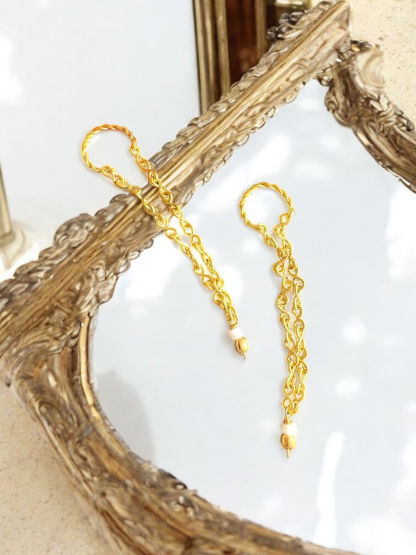 Rebel Chained Brass No piercing Cartilage Earcuff Earrings