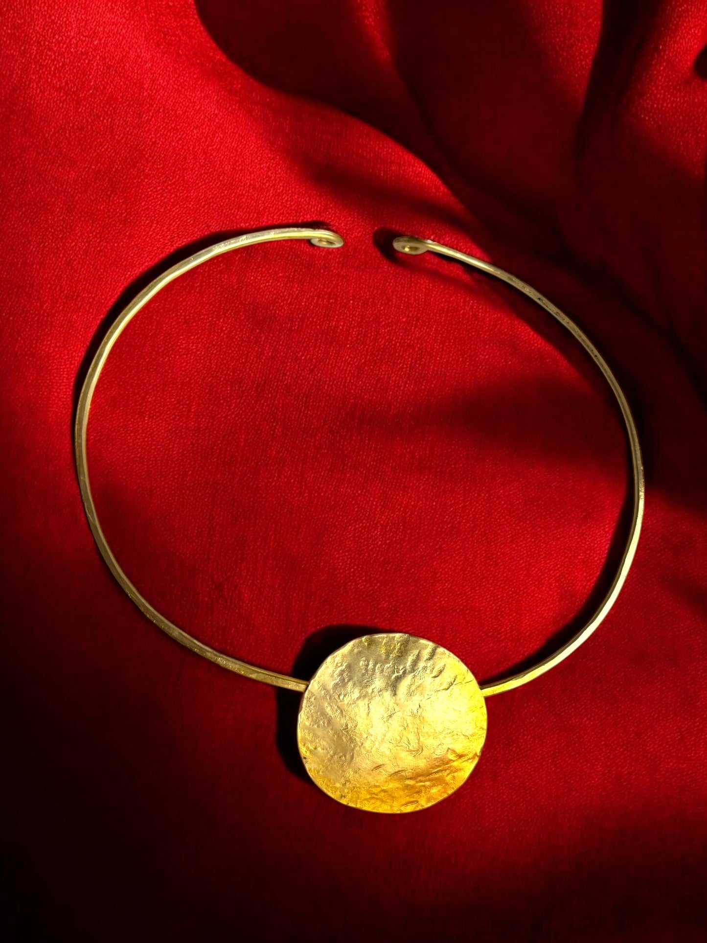 Statement Coin Brass Hasli Necklace