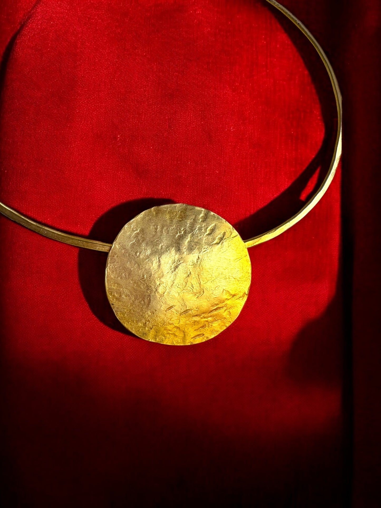 Statement Coin Brass Hasli Necklace