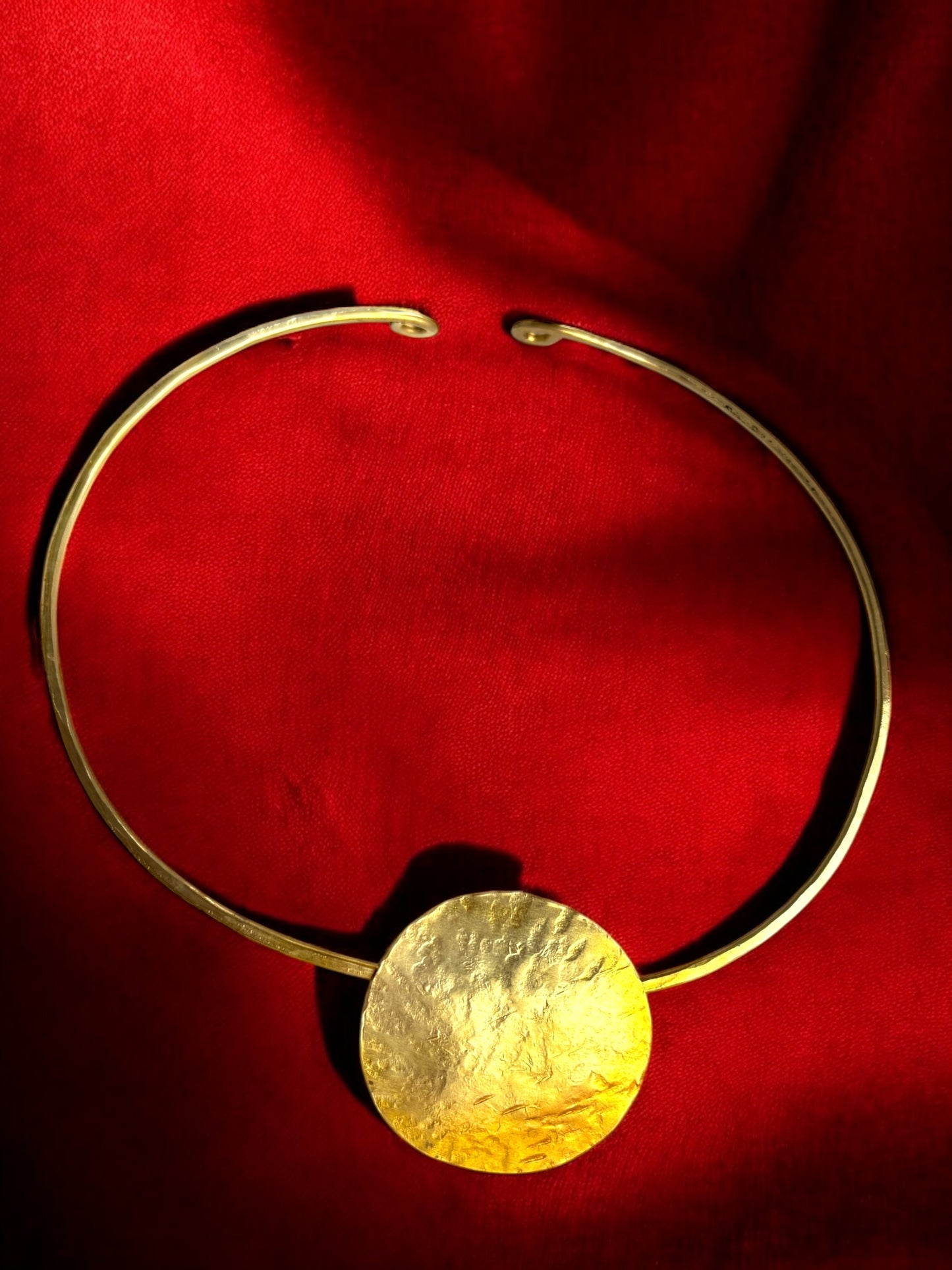 Statement Coin Brass Hasli Necklace