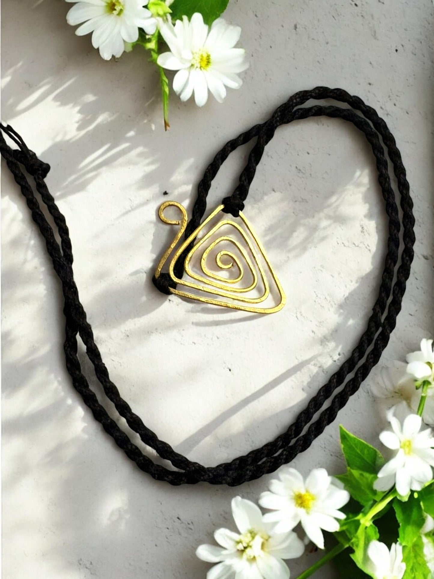 Triangle Spiral Forever Brass Rakhi - Black
