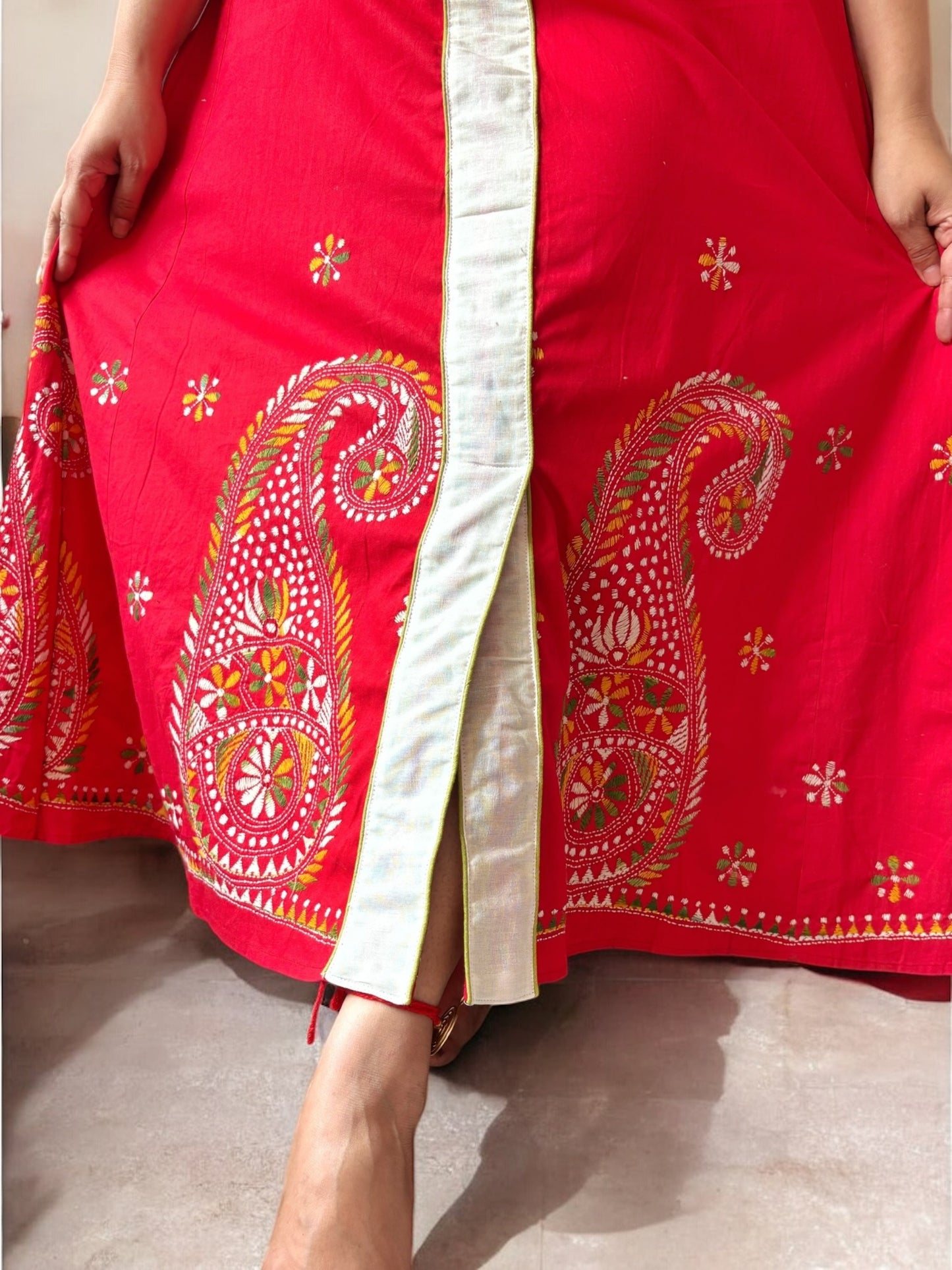 Madhura Kanthastitch Cotton Long Dress