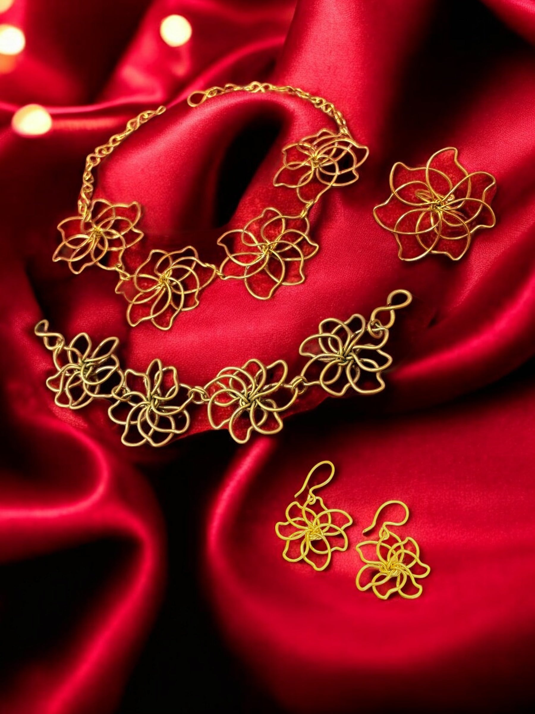 charki-flower-brass-necklace-jewelry-set-necklace-earrings-ring-bracelet
