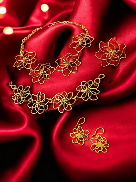charki-flower-brass-necklace-jewelry-set-necklace-earrings-ring-bracelet