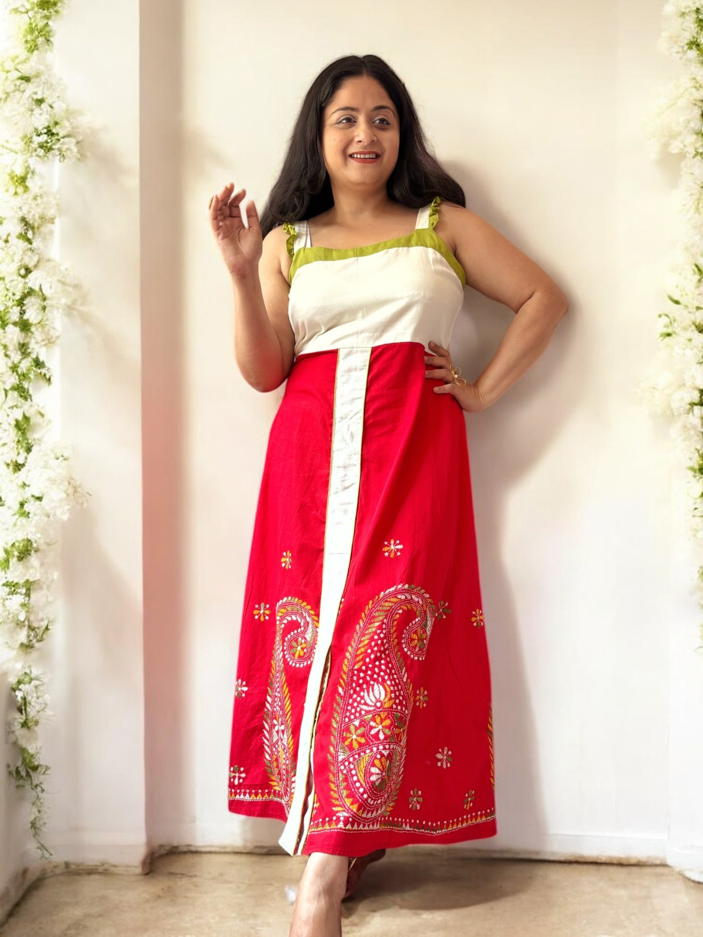 Madhura Kanthastitch Cotton Long Dress