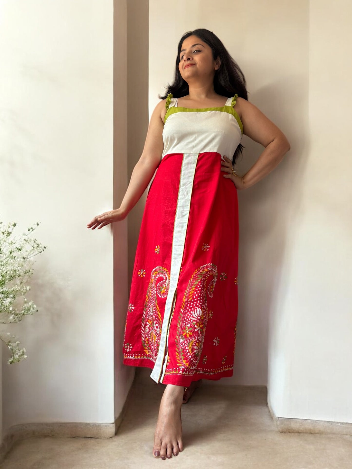 Madhura Kanthastitch Cotton Long Dress