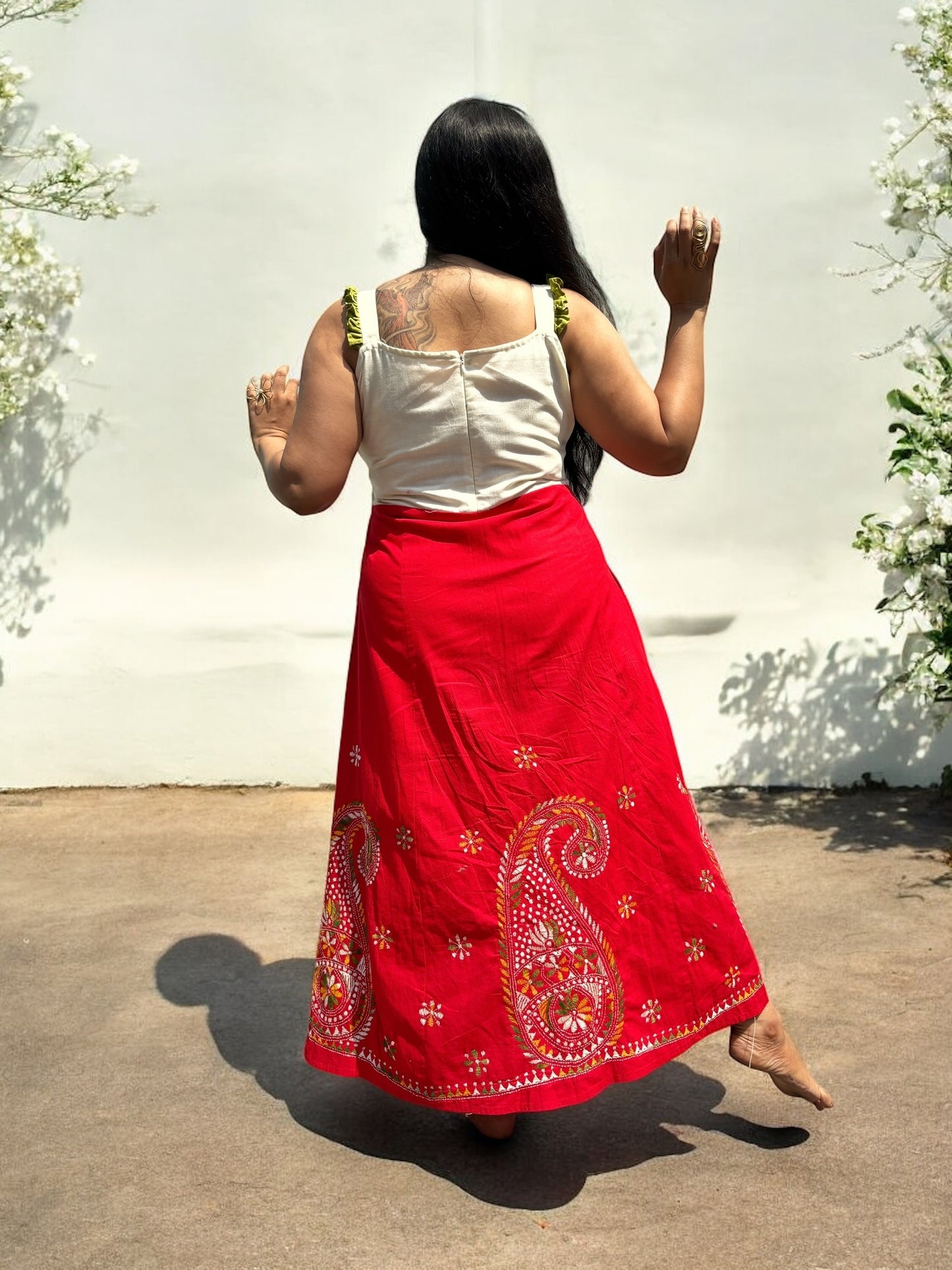 Madhura Kanthastitch Cotton Long Dress