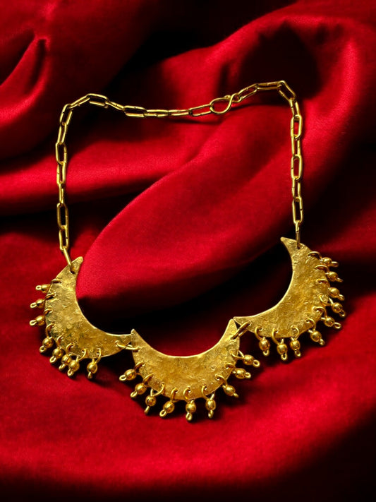 Tritiya Chandni Moon Brass Statement Necklace