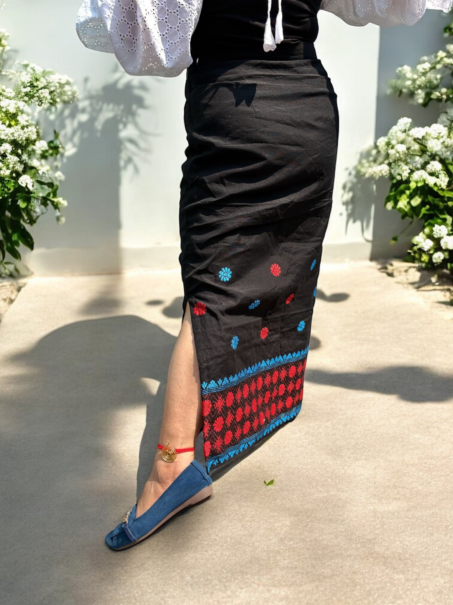 Neha Assam Woven Chanderi Cotton Long Skirt