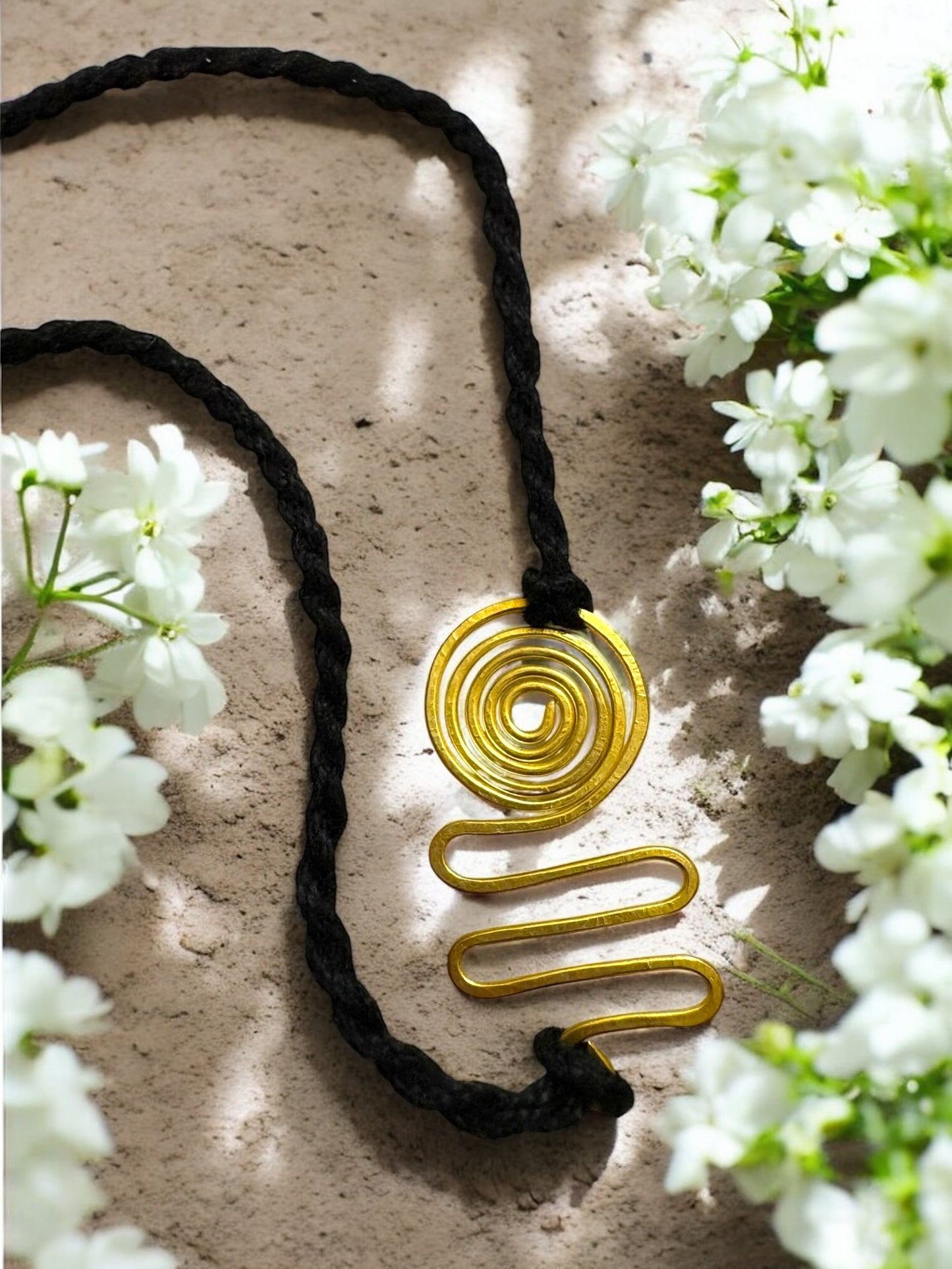 Spiral Wave Forever Brass Rakhi- Black