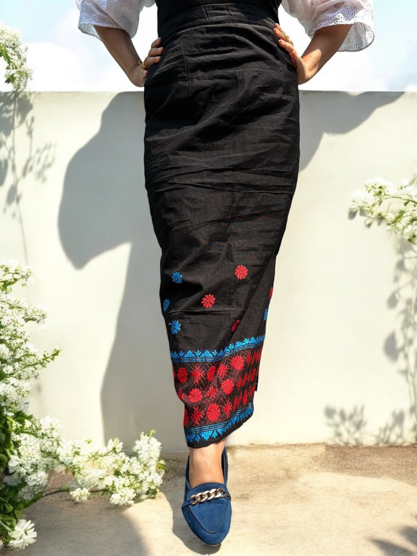 Neha Assam Woven Chanderi Cotton Long Skirt