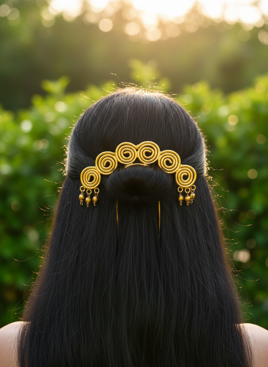 Spiral Away Brass Hair Accessory