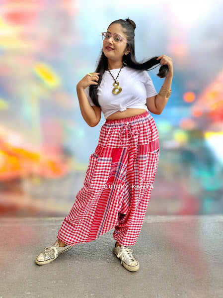 sawariyaa-gamchha-boho-joggers-red