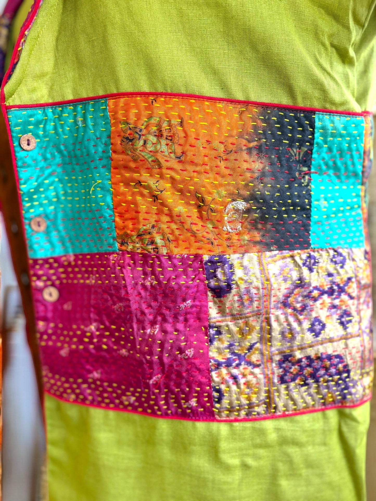 moner-manush-patchwork-cotton-long-jacket-green