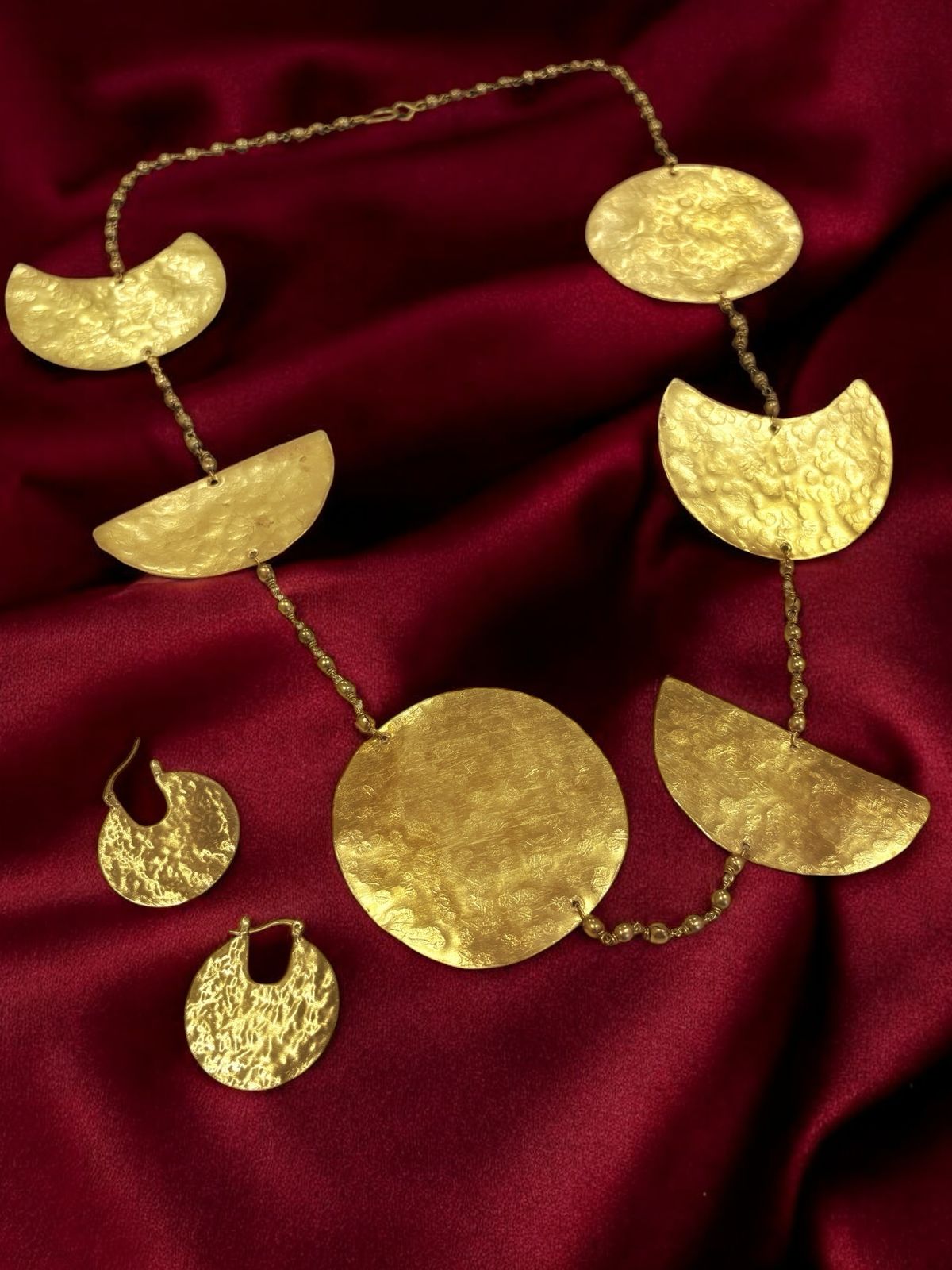 phases-of-the-moon-brass-statement-necklace-jewelry-set-necklace-earrings