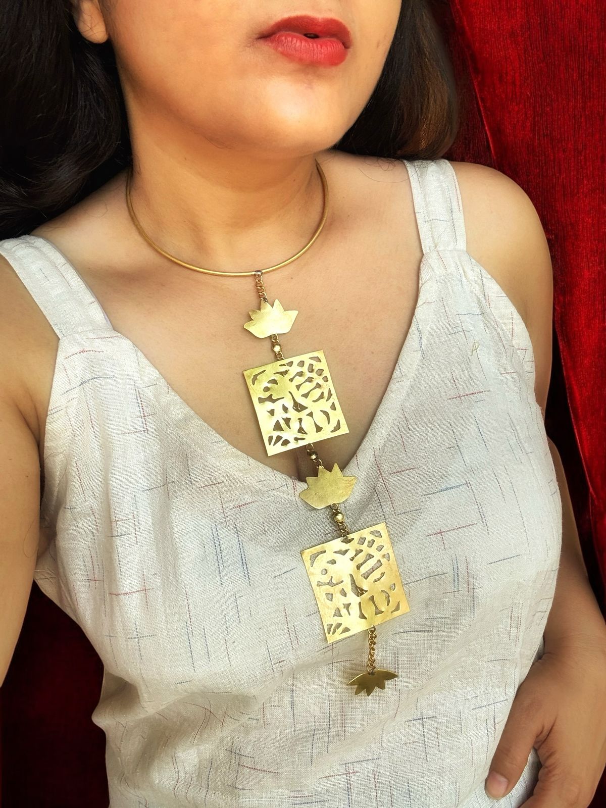 aradhana-cutwork-long-statement-brass-necklace