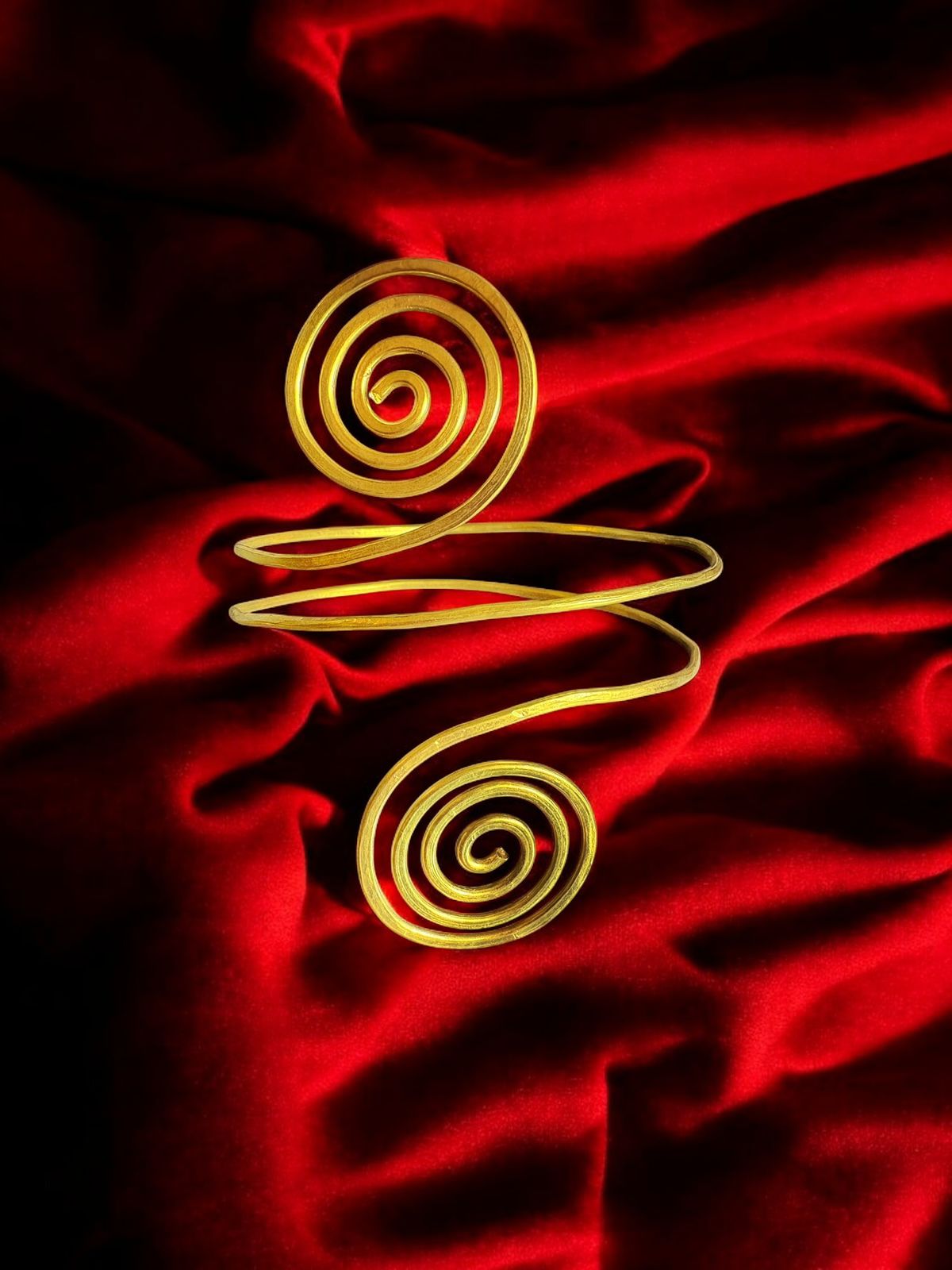 Double Spiral Brass Arm Cuff