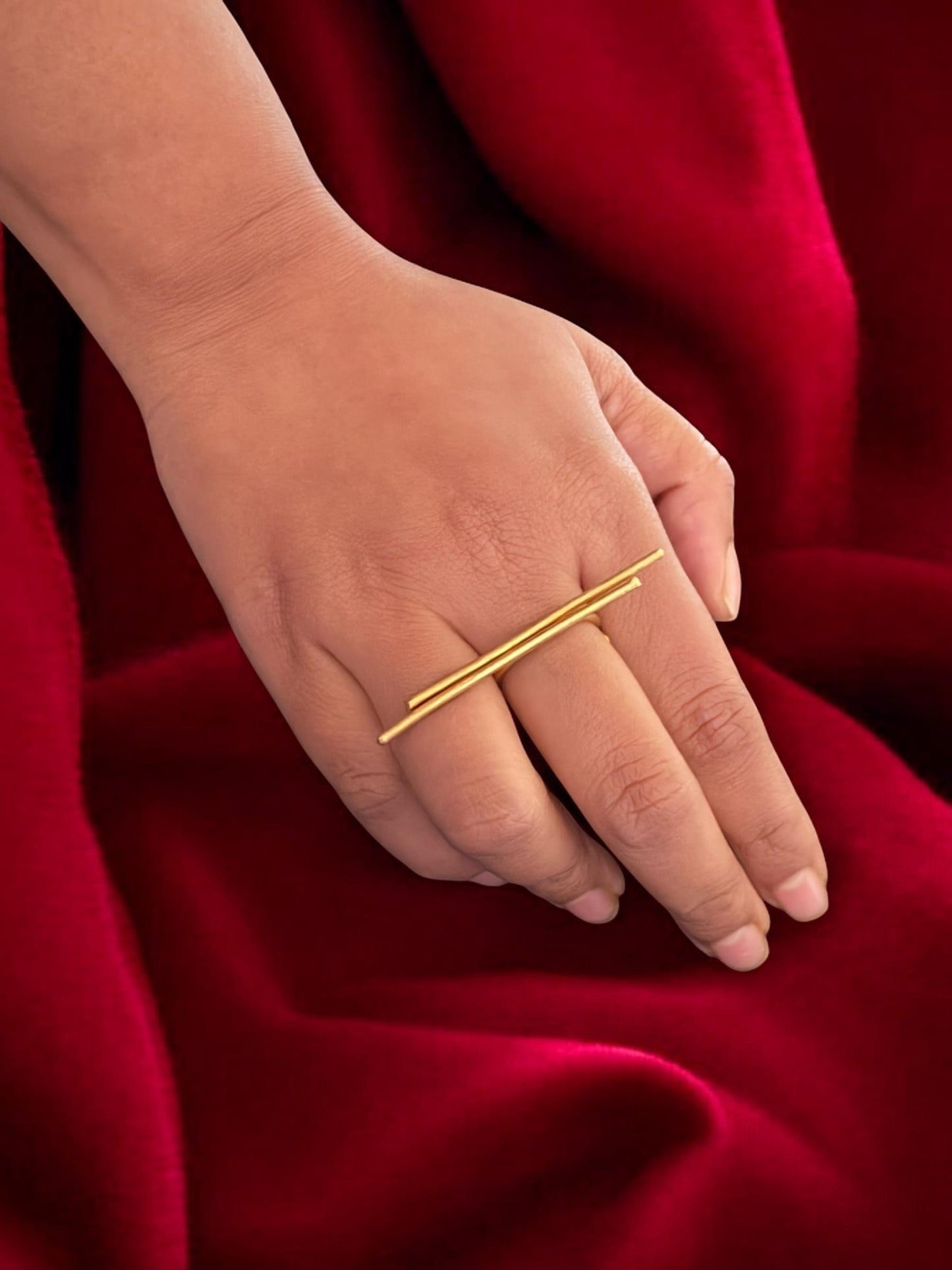 korean-minimalist-brass-ring-set