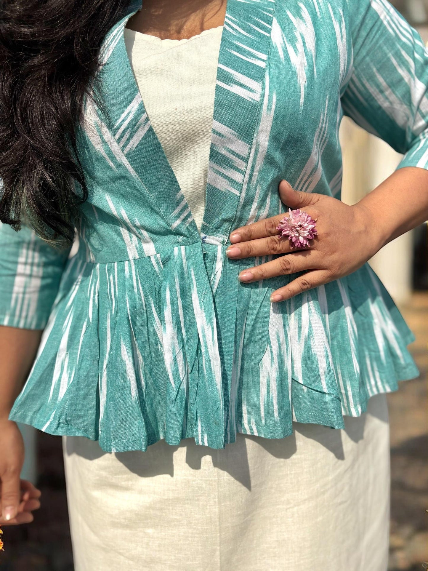 vanilla-sky-ikkat-cotton-dress-coord-set