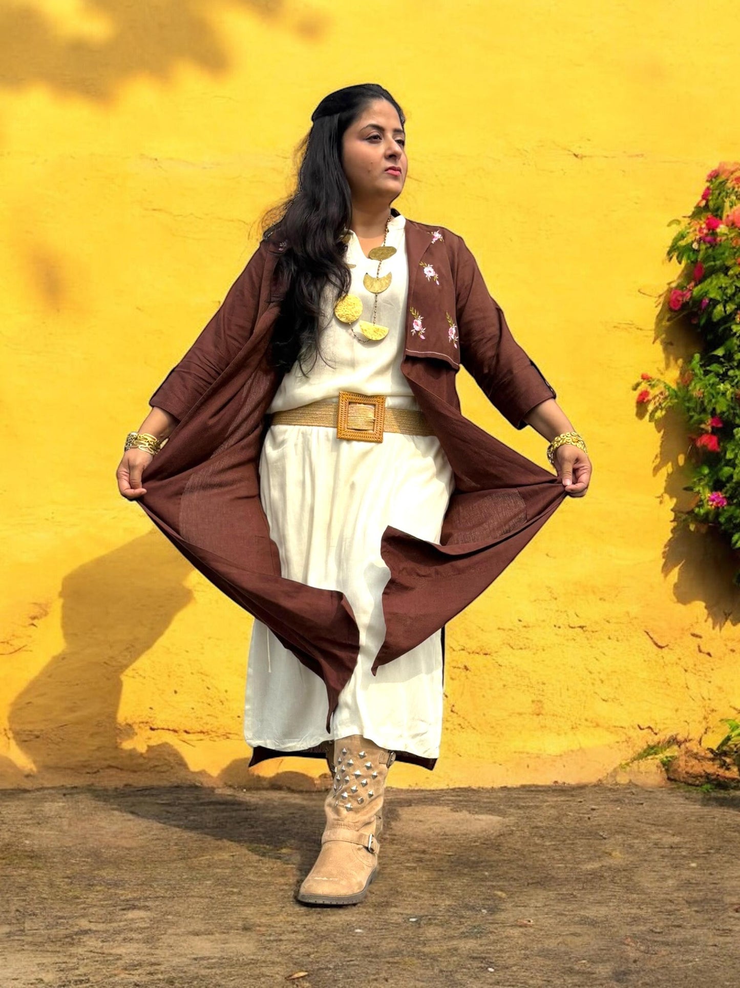 mother-earth-embroidered-cotton-long-jacket-brown