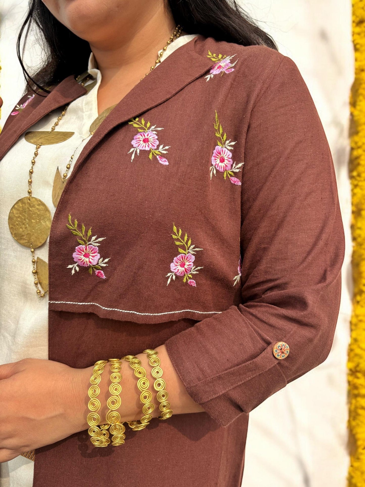 mother-earth-embroidered-cotton-long-jacket-brown