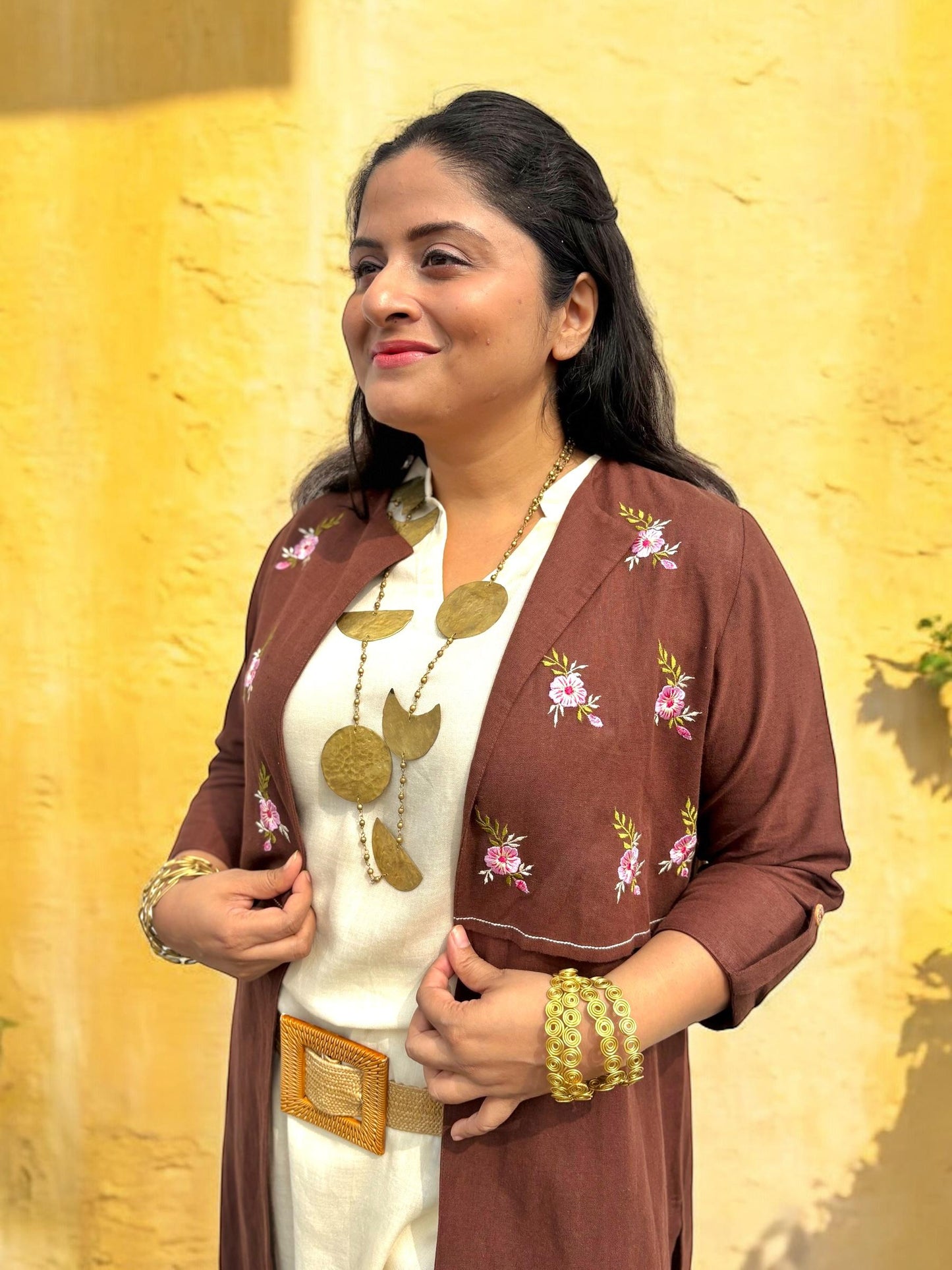 mother-earth-embroidered-cotton-long-jacket-brown