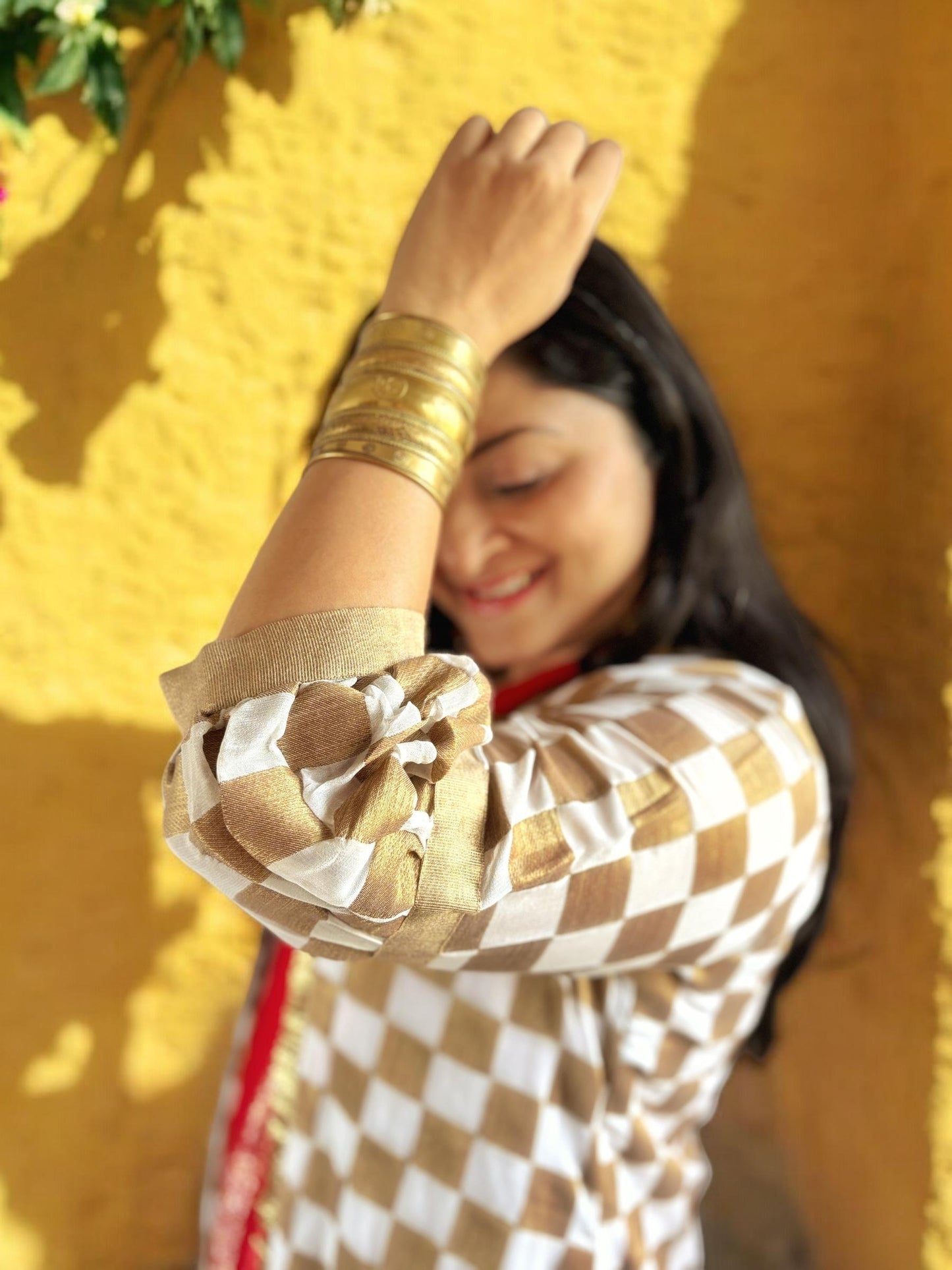 my-diva-checkered-georgette-long-jacket-white
