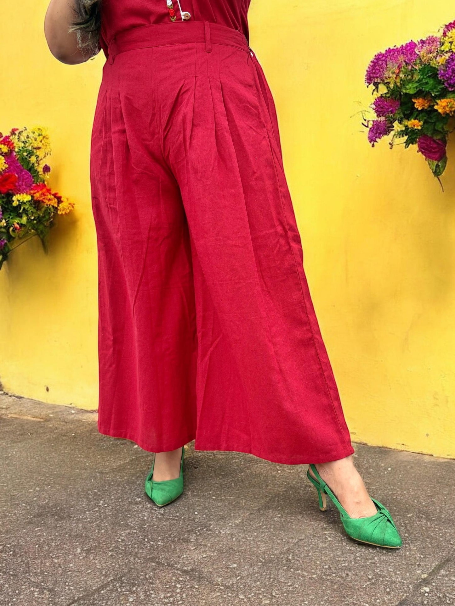 diana-flared-maroon-palazzos-white