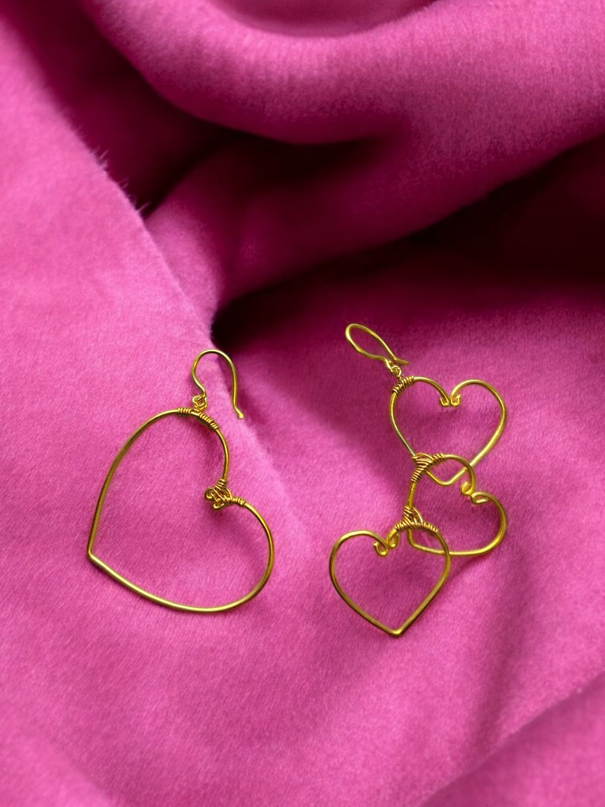 asymmentric-hearts-brass-earrings