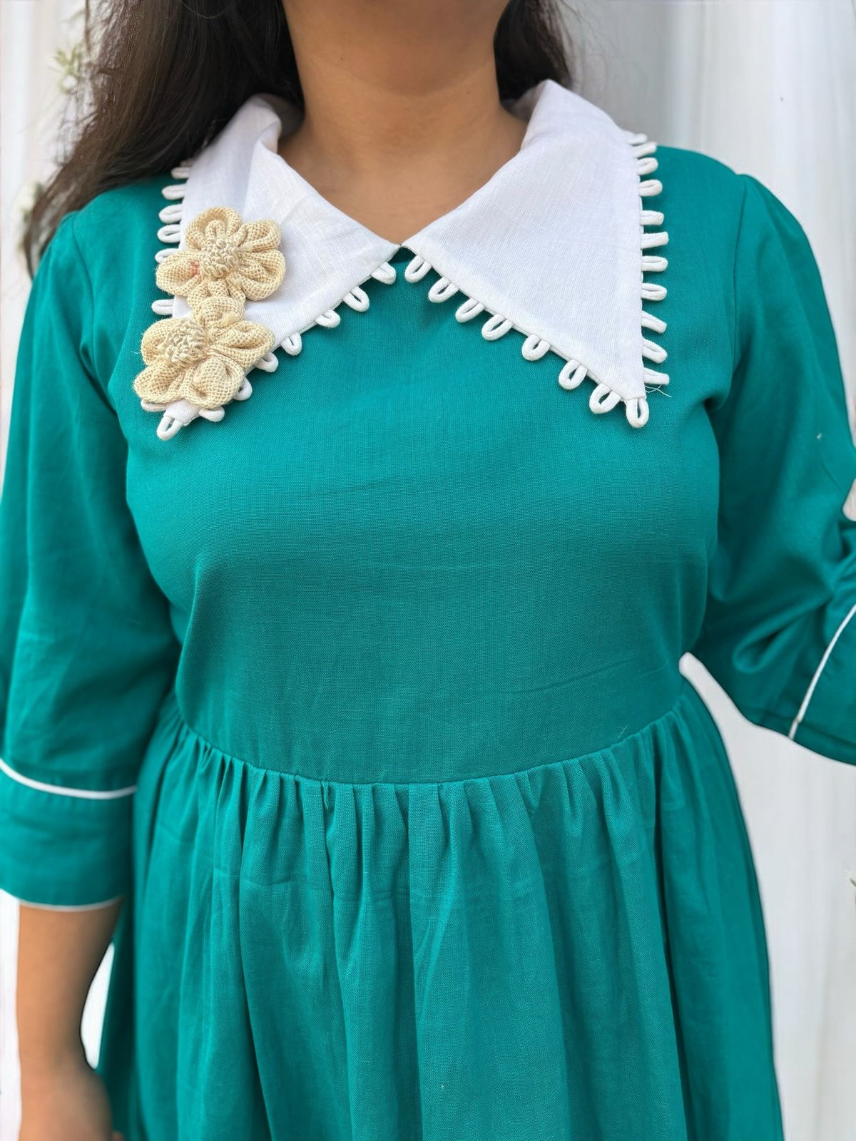 Dark Desire Cotton Dress - Turquoise