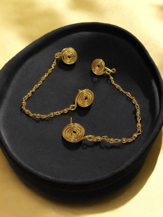 round-spiral-chained-brass-earcuffs