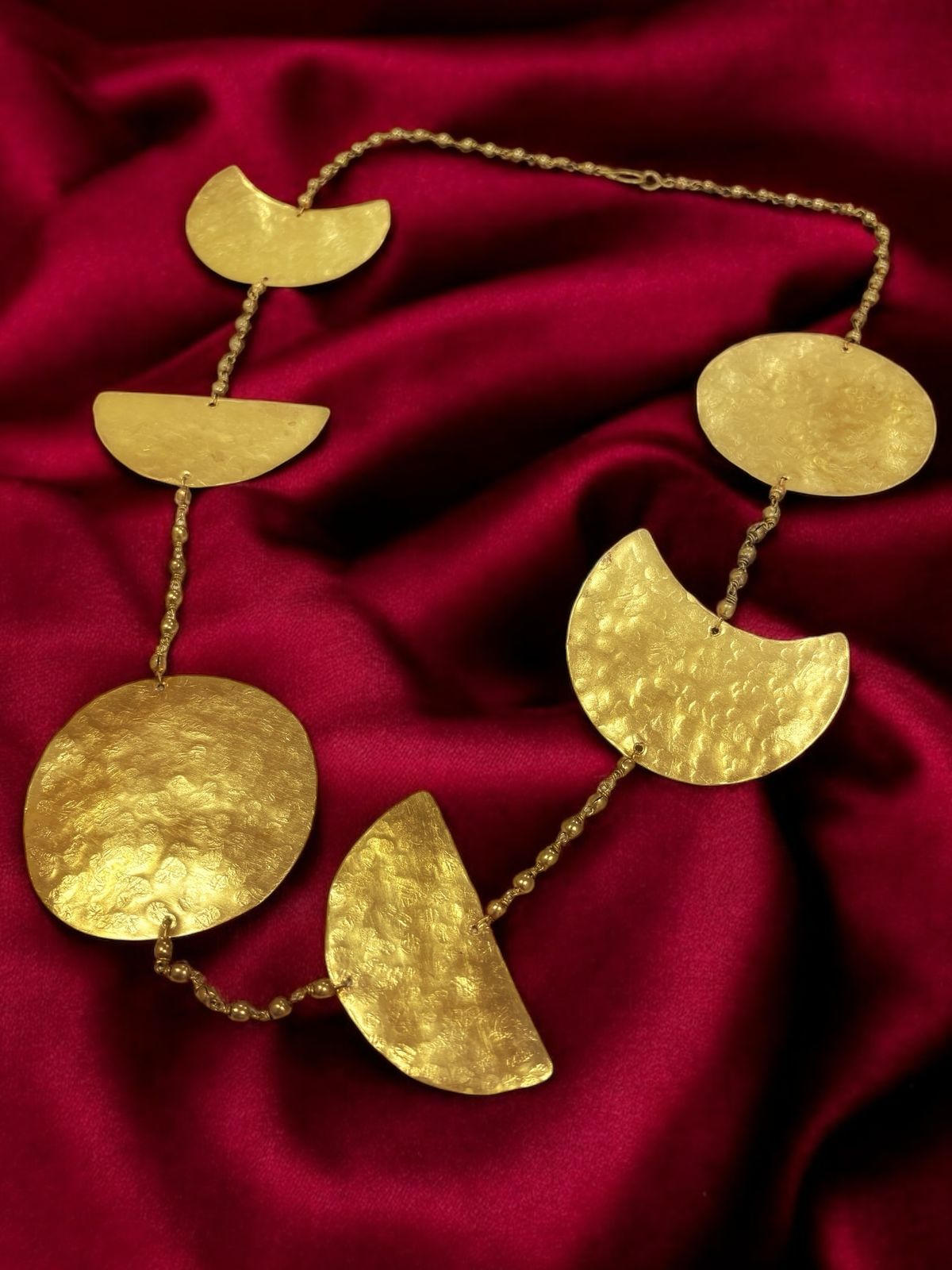 Phases of the Moon Brass Statement Necklace – Quirky Kanya Brass