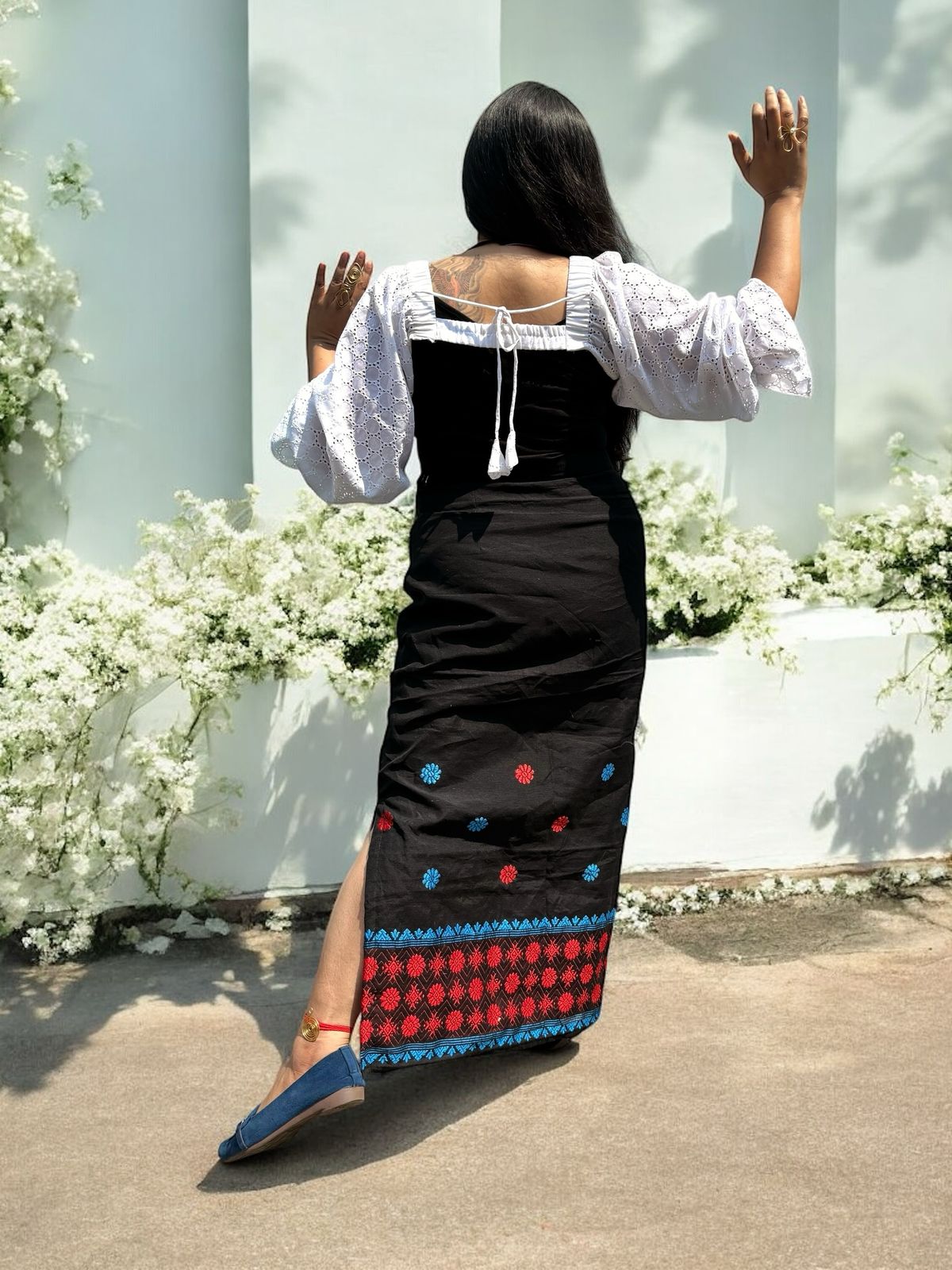 Janice Hakoba Puff Sleeved Minimalist Shrug Jacket - Off White