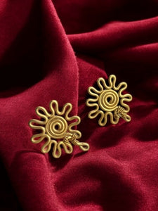 spiral-amoeba-brass-stud-earrings
