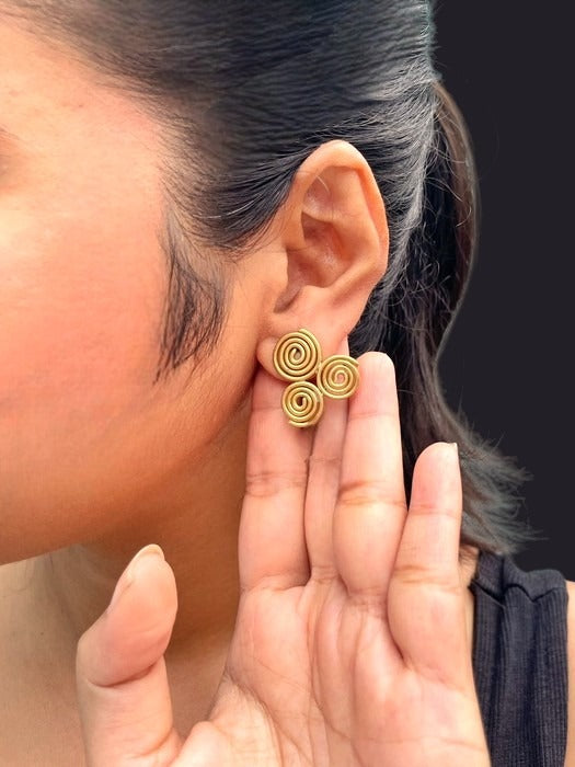 triple-spiral-brass-stud-earrings