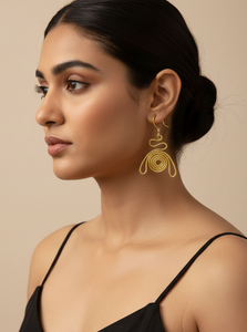 Spiral Girl Brass Dangler Earrings