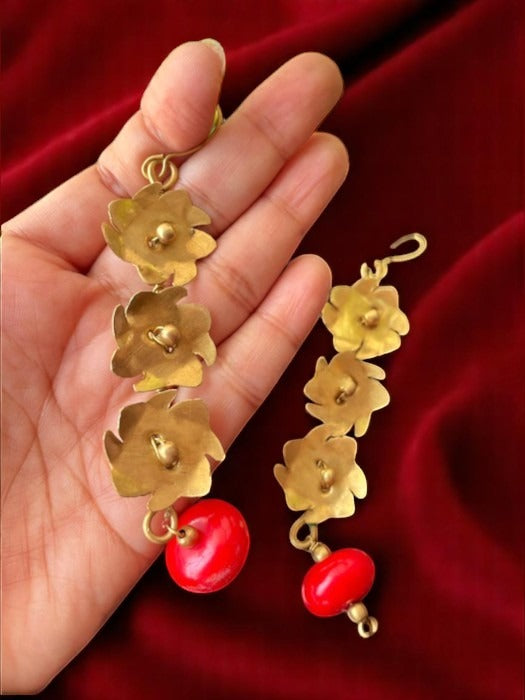 triple-shiuli-red-stone-brass-earrings