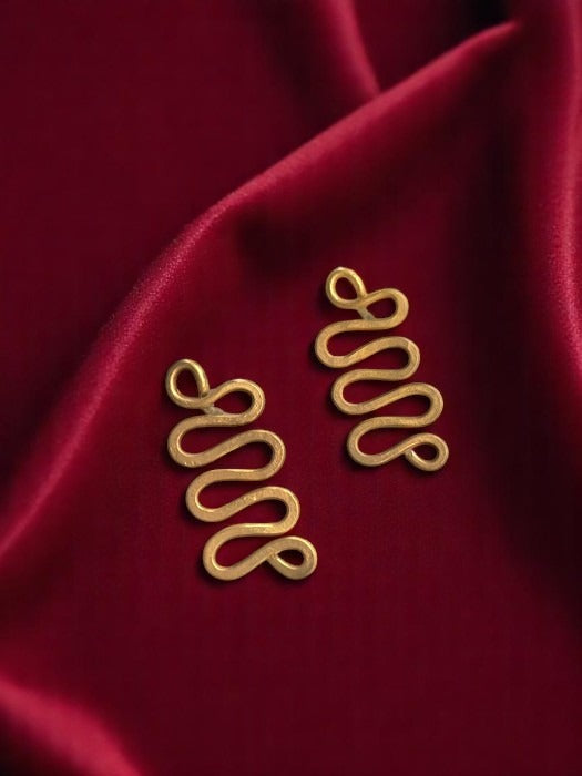 snake-brass-stud-earrings