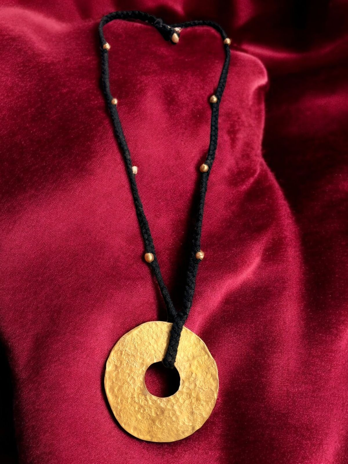 Wheel of Time Brass Pendant Chain Necklace
