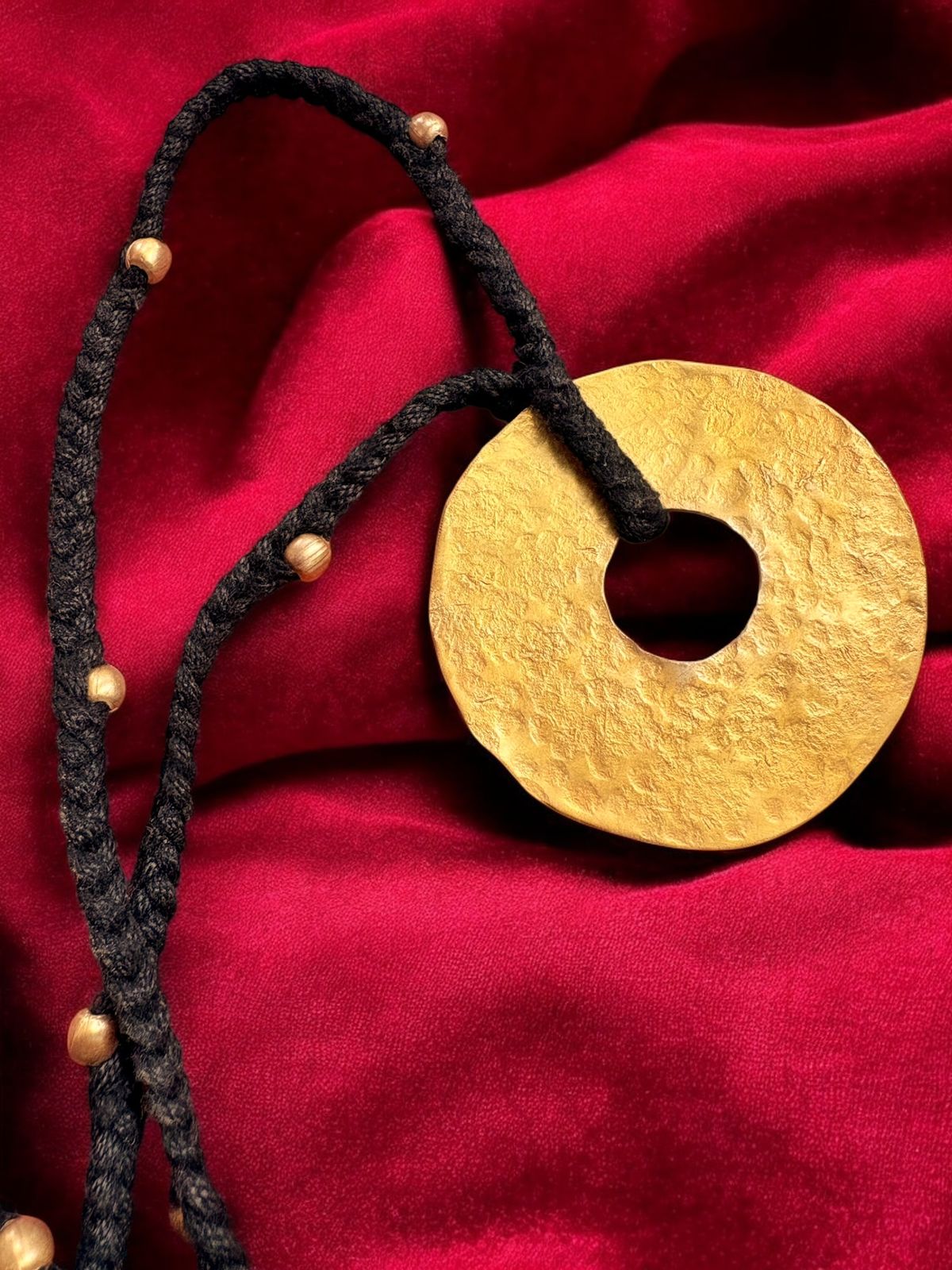 Wheel of Time Brass Pendant Chain Necklace