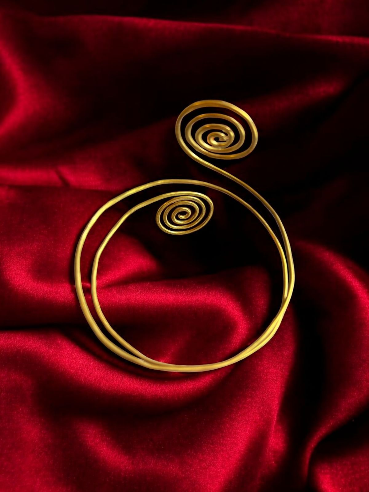 Double Spiral Brass Arm Cuff